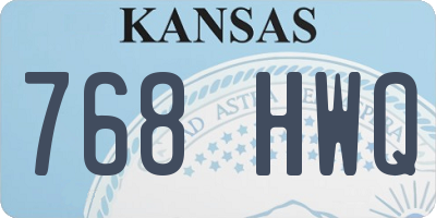 KS license plate 768HWQ