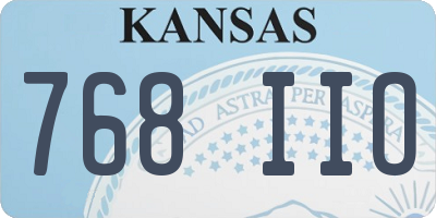 KS license plate 768IIO