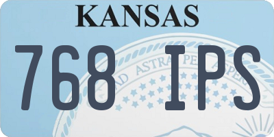 KS license plate 768IPS