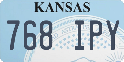 KS license plate 768IPY