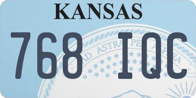 KS license plate 768IQC