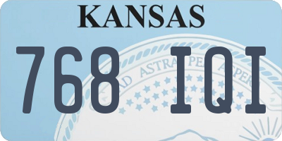 KS license plate 768IQI