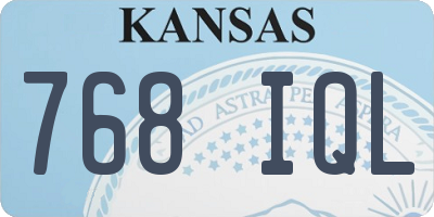 KS license plate 768IQL