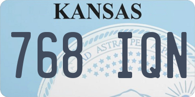 KS license plate 768IQN