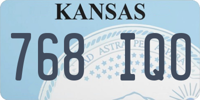 KS license plate 768IQO