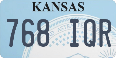 KS license plate 768IQR