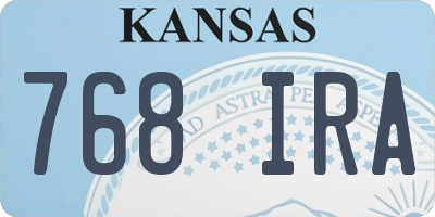 KS license plate 768IRA