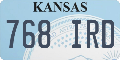 KS license plate 768IRD