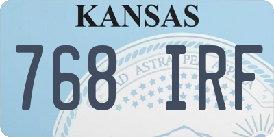 KS license plate 768IRF