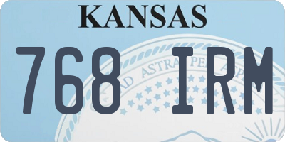 KS license plate 768IRM