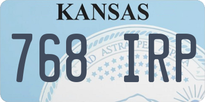 KS license plate 768IRP