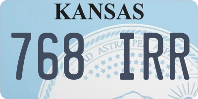 KS license plate 768IRR