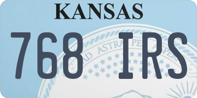 KS license plate 768IRS