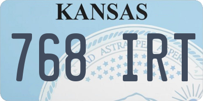 KS license plate 768IRT