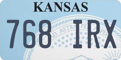 KS license plate 768IRX