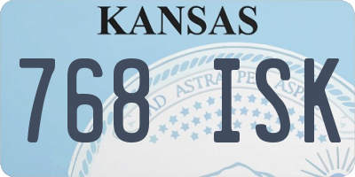 KS license plate 768ISK