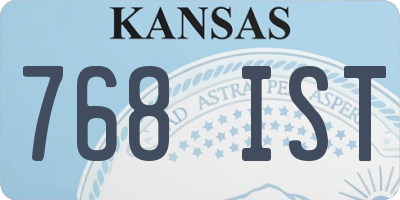 KS license plate 768IST