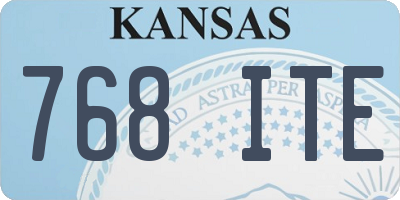 KS license plate 768ITE