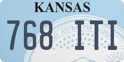 KS license plate 768ITI