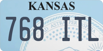 KS license plate 768ITL