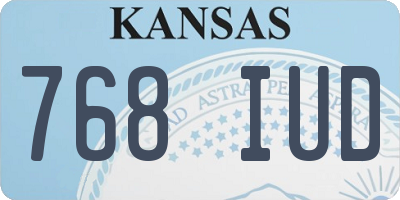 KS license plate 768IUD