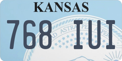 KS license plate 768IUI