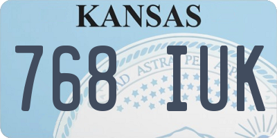 KS license plate 768IUK