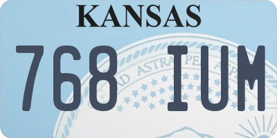 KS license plate 768IUM