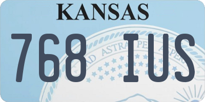 KS license plate 768IUS