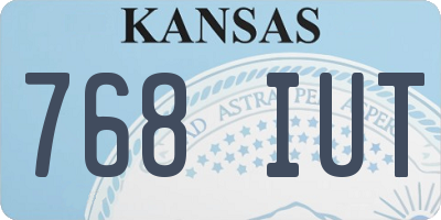 KS license plate 768IUT