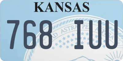 KS license plate 768IUU