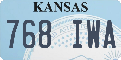 KS license plate 768IWA