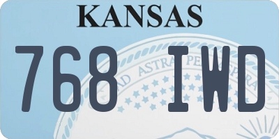 KS license plate 768IWD
