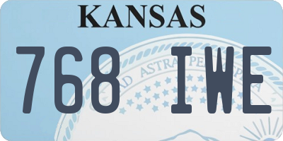 KS license plate 768IWE