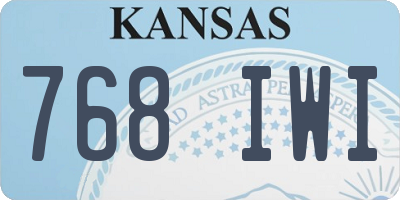 KS license plate 768IWI