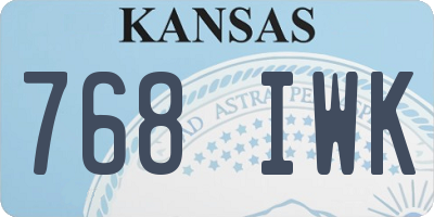 KS license plate 768IWK