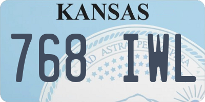 KS license plate 768IWL
