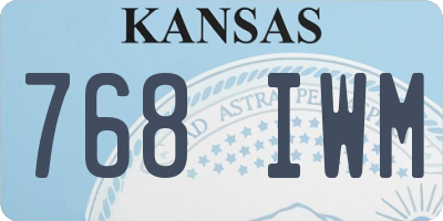 KS license plate 768IWM