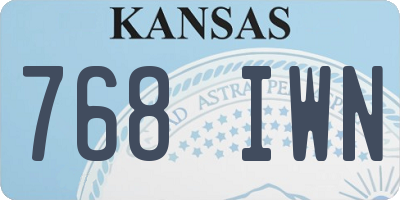 KS license plate 768IWN