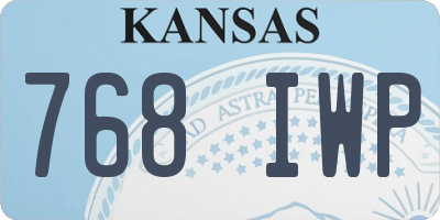 KS license plate 768IWP