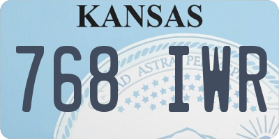 KS license plate 768IWR