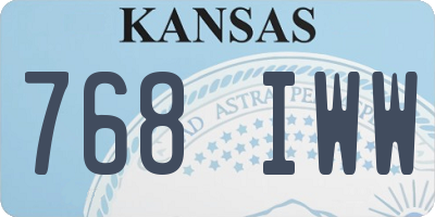 KS license plate 768IWW
