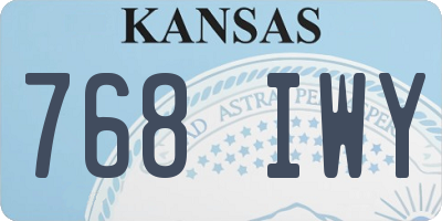 KS license plate 768IWY