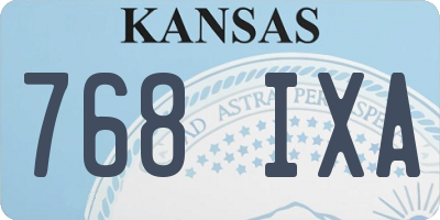 KS license plate 768IXA