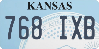 KS license plate 768IXB
