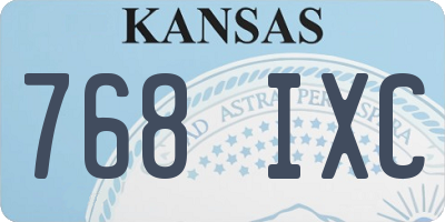 KS license plate 768IXC