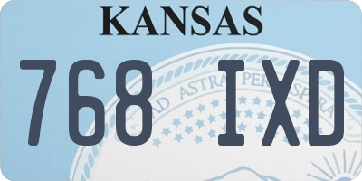 KS license plate 768IXD