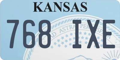 KS license plate 768IXE