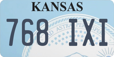 KS license plate 768IXI