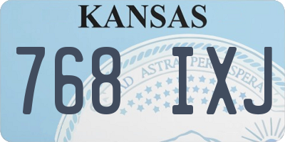 KS license plate 768IXJ